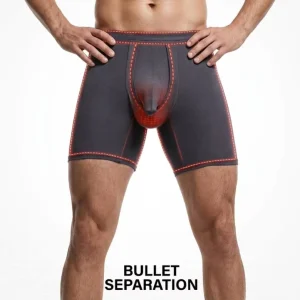 Custom Men’s Anti-Chafing Long Leg Boxer Briefs Breathable Dual Separate Pouch Men’s Sports Running Boxer Shorts