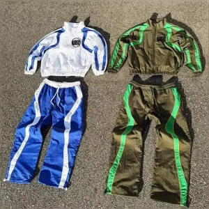 Custom Men’s Athletics Outfit Lightweight Windbreaker Jacket and Pants Nylon Tracksuit Sets for Men