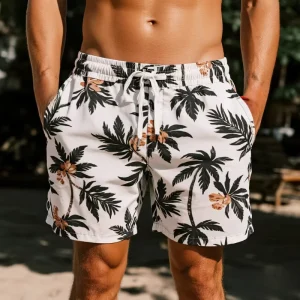Custom Men’s Board Shorts Swim Trunks 4 Way Stretch Beach Shorts with Sublimation Printing Hawaiian Shorts