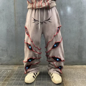 Custom Men’s Casual Cotton Sweatpants Unique Design Mid Straight