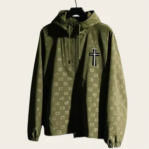Custom Men’s Casual Hooded Autumn Jacket Fashion Streetwear Print Coat with Rabbit Fur Zipper Closure Front Logo OEM