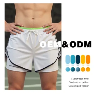 Custom Men’s Casual Print 2 1 Elastic Lightweight Breathable Sweat Wicking Quick Dry Fitness Gym Shorts Board Shorts Swimwear