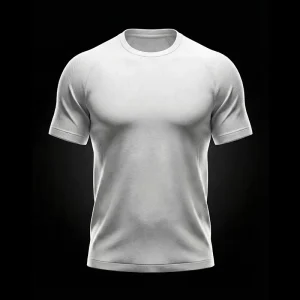Custom Men’s Casual T shirt Polyester Seamless Breathable White Sportswear