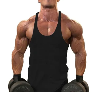 Custom Men’s Casual Vest Outdoor Sports Wear Muscle Men’s Training Tank Top Summer Round Hem Solid Color Vest