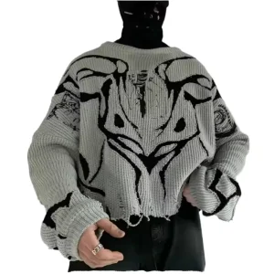 Custom Men’s Clothing Fashionable Jacquard Winter Sweater Long Sleeve Knitwear Cotton Knitted Pullover Men Knitwear