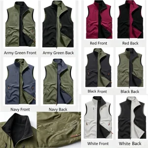 Custom Men’s Coat Vest for Autumn and Winter Warm Jacket With Stand Collar Plus Size Waistcoat Style