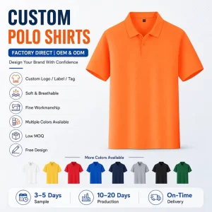 Custom Men’s Cotton Golf Polo Shirt Short Sleeve Plain Blank Slim Fit Blank Casual Polo Top With Embroidered Or Printed Logo