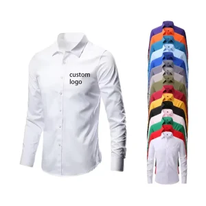 Custom Men’s Dress Shirts Wrinkle Free Non Iron Long Sleeve Formal Office Dress Shirts for Men
