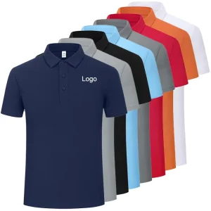 Custom Men’s Embroidered Polo Shirts Cotton Polyester Fitness Gym Dry-Fit Golf T-shirt Workwear Printed Logo Polo T Shirt