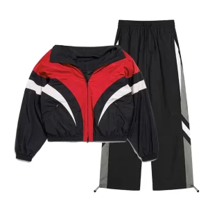 Custom Men’s Embroidery Nylon Tracksuit Set Windbreaker Outdoor Sports Zip Up Jacket Jogger Pants Training Wear Plus Size ODM