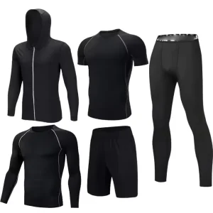 Custom Men’s Fitness Clothing Set Solid Pattern Sportswear Pants Plus Size Features