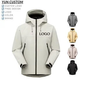 Custom Men’s Hiking Jacket Waterproof Jacket Breathable Windbreaker Coat Outdoor High Quality Hard Shell Jacket With Hood Full