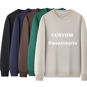 Custom Men’s Hoodie Sweatshirt Powder Puff Printed Embroidery Round Neck Sweatshirt
