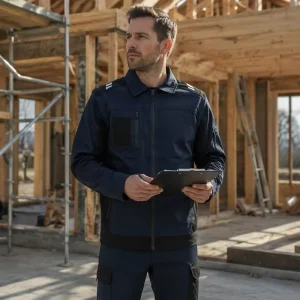 Custom Men’s Industrial Work Clothes Plus Size Long Sleeve Cotton Suit Workwear Jacket