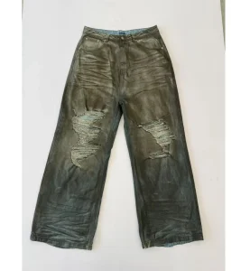 Custom Men’s Jeans Casual Street Style Dirty Effect Distressed Straight Loose Pants Jeans for Men