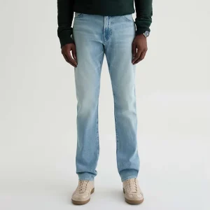 Custom Men’s Modern Slim Stretch Denim Jeans Light Blue Vintage Wash Tapered Leg Jeans for Men