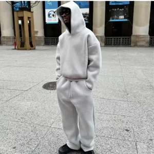 Custom Men’s Oversized Hoodies and Sweatpants Sets Men Drop Neck Cotton Heavyweight Pullover Hoodie Set Baggy Tracksuits for Men