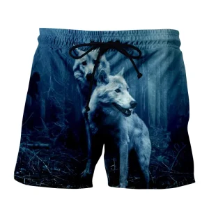 Custom Men’s Polyester Beach Shorts Surfing Board Print Breathable Waterproof Swimwear Swimsuit with Back Pocket Surf Trunks