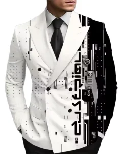 Custom Men’s Printed Blazer Single Breasted Fashion Suit Jacket Graphic Design Stage Wear OEM