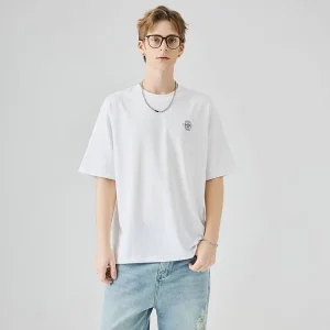 Custom Mens Printed Short Sleeve T Shirt Loose Fit Crew Neck Hip Hop Graphic Streetwear Summer Tee
