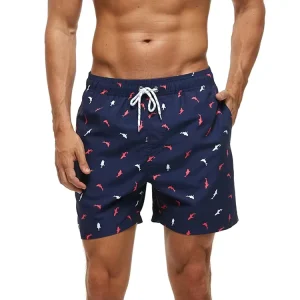 Custom Men’s Quick Dry Beach Shorts Plus Size Polyester Spandex Boardshorts Leopard Sublimation Swimwear