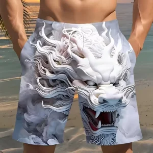 Custom Men’s Quick Dry Fitness Swimwear Waterproof Printed Plants Beach Surfing Shorts Plus Size