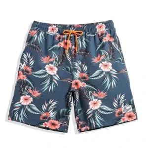 Custom Men’s Quick Dry Stretch Swimming Trunk Casual Beach Shorts Waterproof Polyester Spandex Animal Solid Swimwear