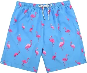 Custom Men’s Quick Dry Swim Trunks Lining Elastic Waist Swim Shorts Bathing Suits Cartoon Print Swimwear