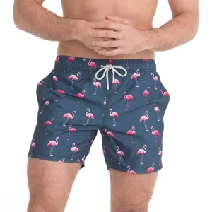Custom Men’s Recycled Quick Dry Beach Shorts Floral Geometric Letter Print Sublimation Swim Trunks Plus Size Fitness Swimwear
