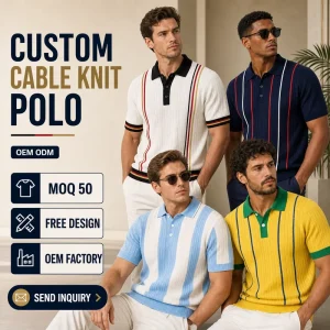 Custom Men’s Retro Football Style Knit Polo Shirt National Color Jacquard Collared Sweater for Fan Season Apparel