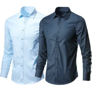 Custom Men’s Shirts Formal Office Dress Shirts for Men Casual Stand-up Collar Long Sleeve Shirt