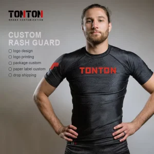 Custom Men’s Short Sleeve Anti-Rash Guard Shirt Quick Dry UPF 50+ Swimwear for Adults Anti-UV Running