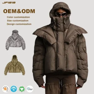Custom Men’s Softshell Quilted Cotton Puffer Jacket Stand Collar Winter Warm Coat With OEM Service Air Shipping