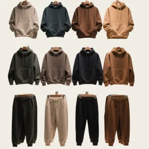 Custom Men’s Sports Suit Solid Color Light Board Fleece Warm Autumn and Winter Sweater Hoodie Pullover Men’s Sets