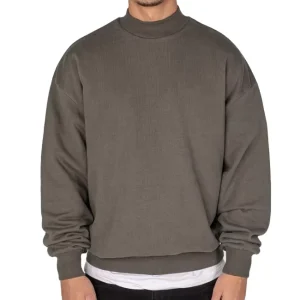 Custom Men’s Streetwear Embroidered Digital Printed Sweatshirt Oversized 360g Polyester Cotton Fleecer Pullover Sweatshirt