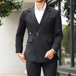 Custom Men’s Suits Groom Lapel Europe and the United States Solid Colour Suit Two Piece Veste Homme Costume