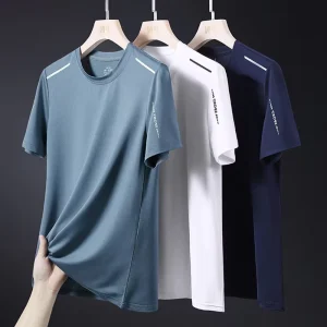 Custom Men’s Summer Ice Silk Short-Sleeved T-Shirt Sports Quick-Drying Custom Logo Blank T Shirts
