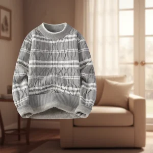 Custom Men’s Sweaters for Autumn Winter Knitted Casual Men’s Knitwear with Logo Decoration