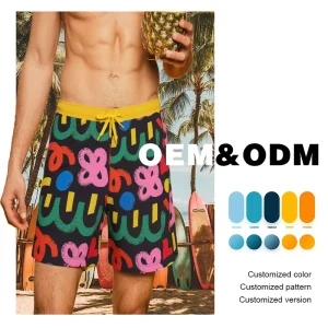 Custom Men’s Swim Shorts Trunks Breathable Quick Dry Beach Shorts Swimwear Solid Printed 100% Polyester Mens Board Worsted
