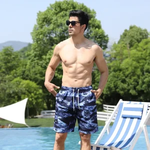 Custom Men’s Swim Trunks Quick Dry Bathing Suit Mesh Lining Male Beach Swimsuits