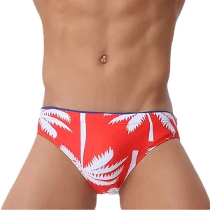 Custom Men’s Swimming Briefs Printed Swimwear Bikini Trunks 1 Piece Mens Swimsuit