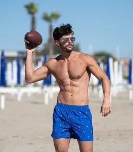 Custom Men’s Swimsuit Quick-Drying Mid-Waist Boxer Shorts Casual Beach Sport Surf Swimwear