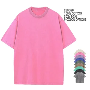 Custom Men’s T-shirt High Quality Cotton Loose Suitable for Small Shoulder Brand Blank Oversized Men’s Wash T-shirt