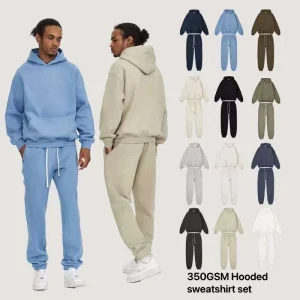 Custom Mens Tracksuit Oversized Hoodie Set Print Logo Plus Size Men’s Hoodie Blank Unisex 100% Cotton Jogging Sweatsuit for Men