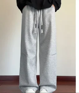 Custom Men’s Trendy Casual Sweatpants Autumn Loose Straight-Leg Plus Size Mid-Waist Cool American-Style Student Pants