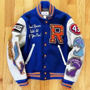 Custom Men’s Varsity Jacket Retro Vintage Leather Sleeve Letter Embroidered Bomber Jacket Custom Varsity Jacket