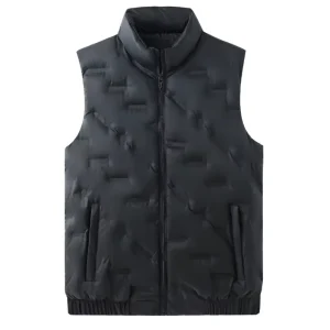 Custom Men’s Vests Bubble Puffer Jacket Sleeveless Warm Winter Vest in Stock