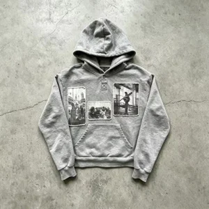 Custom Men’s Vintage Hoodie Patch Embroidery Printed Acid Washed Distressed Casual Sports Hoodie