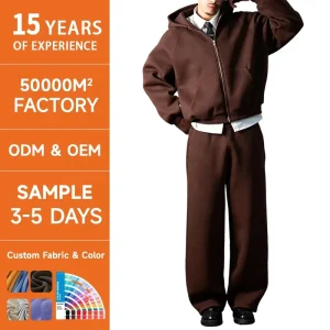 Custom Men’s Vintage Logo Solid Sports Tracksuit 100% Cotton 2 Piece Lightweight Comfortable Breathable Quick Dry Summer