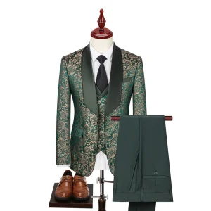 Custom Men’s Wedding Suit Groomsmen Suit 3 Pieces Blazer Prom Business Suits Jacket+Pants+Vest